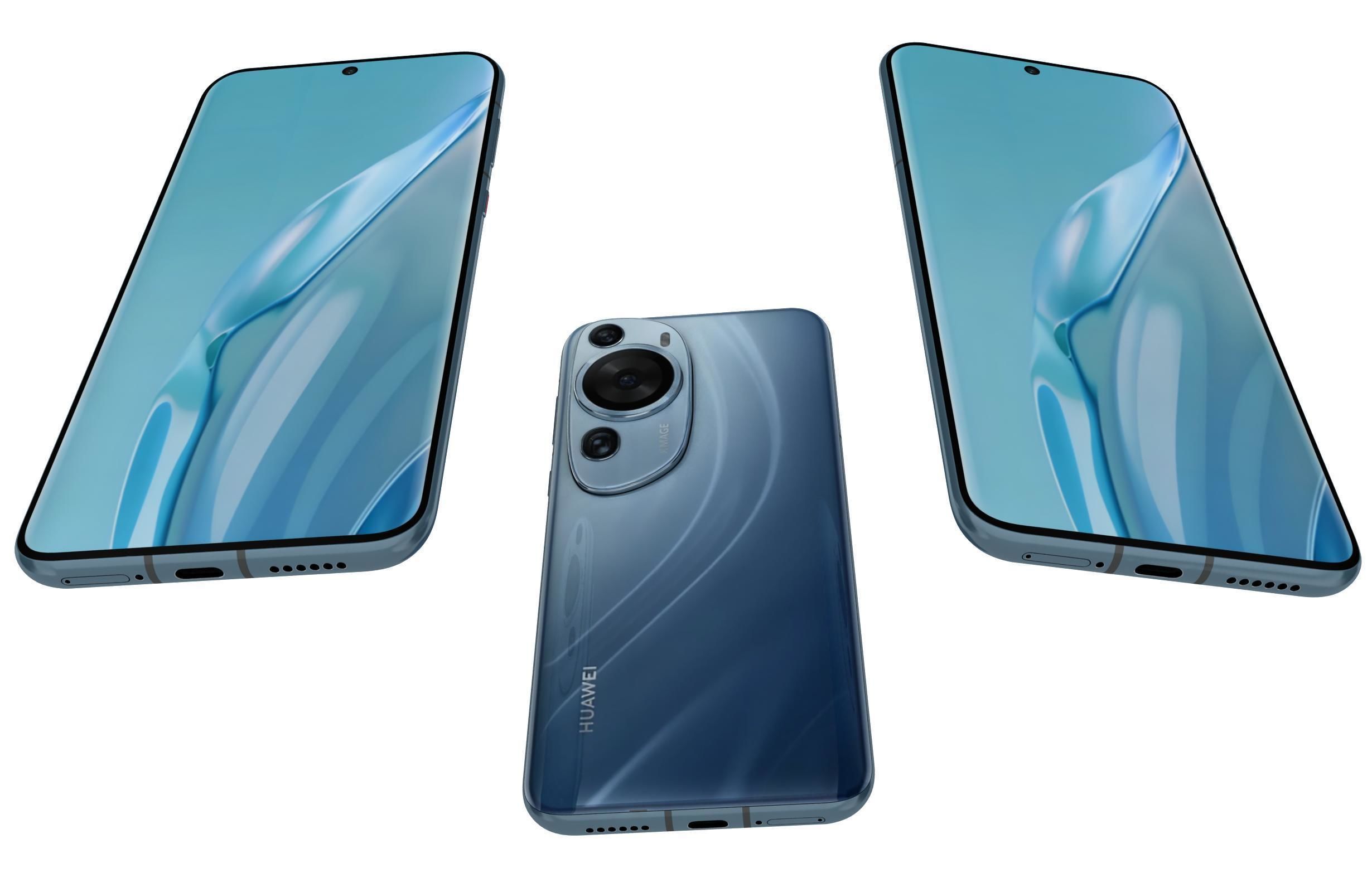 Huawei P60 Art Blue Low-poly 3D model_2