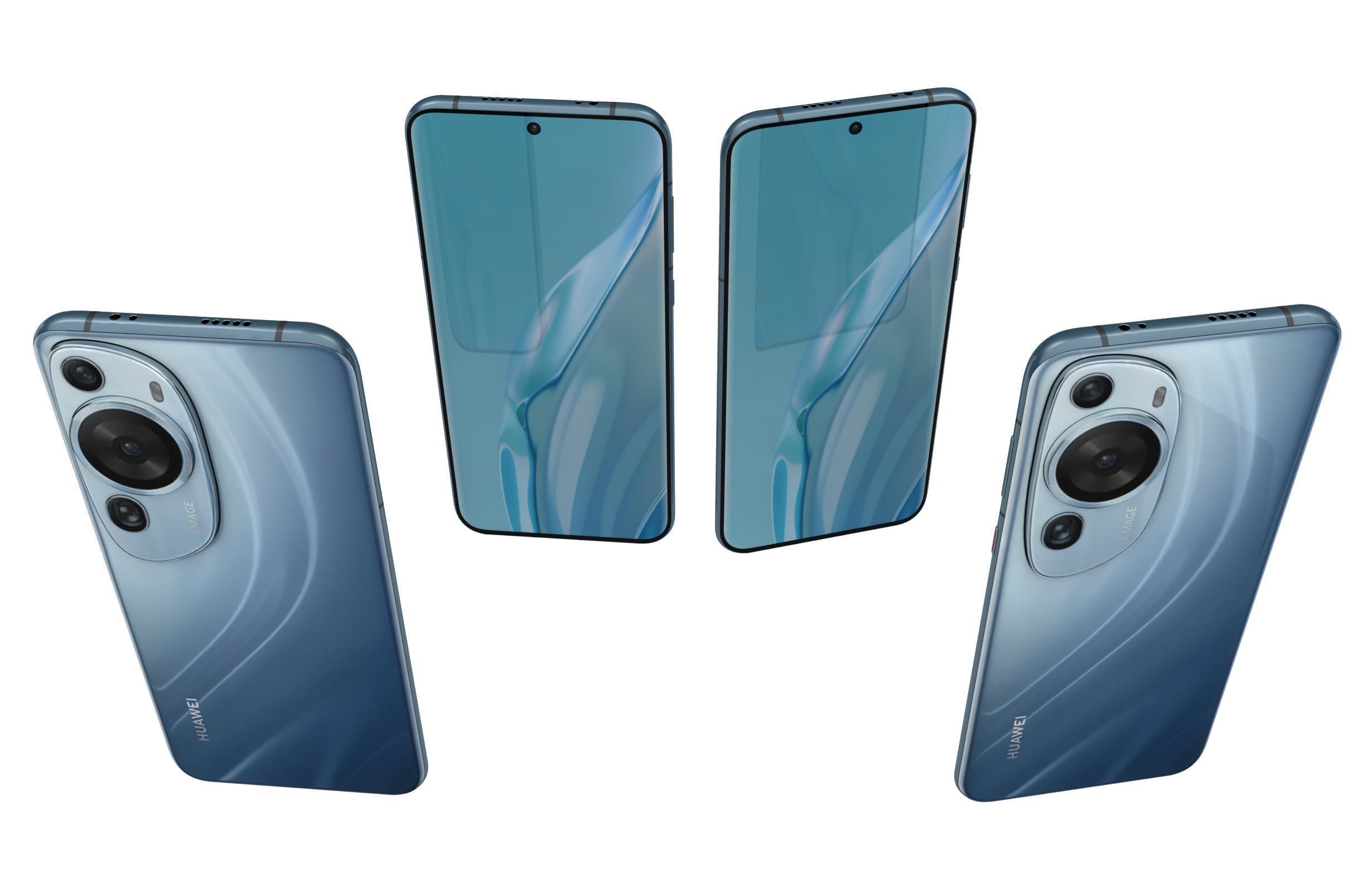 Huawei P60 Art Blue Low-poly 3D model_4