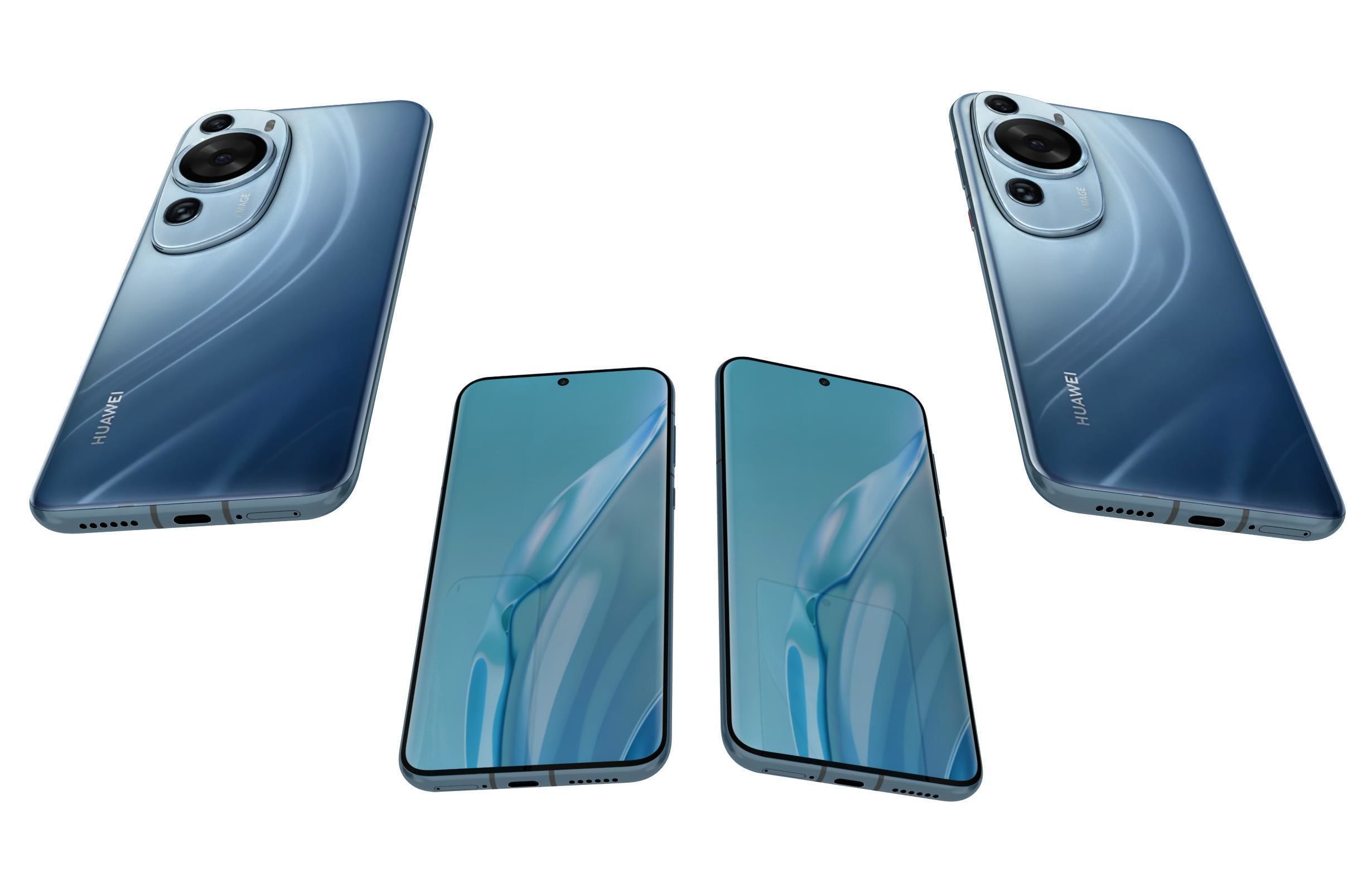 Huawei P60 Art Blue Low-poly 3D model_5