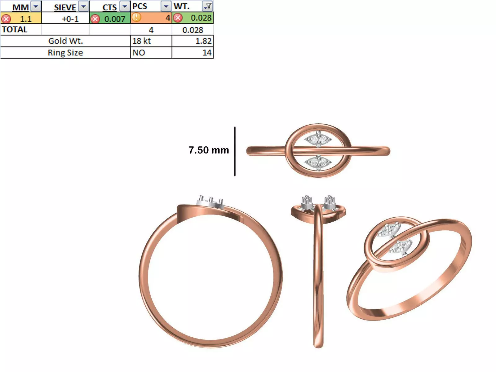 Women Light Weight Ring STL OBJ FBX JCD Details 3D print model_0