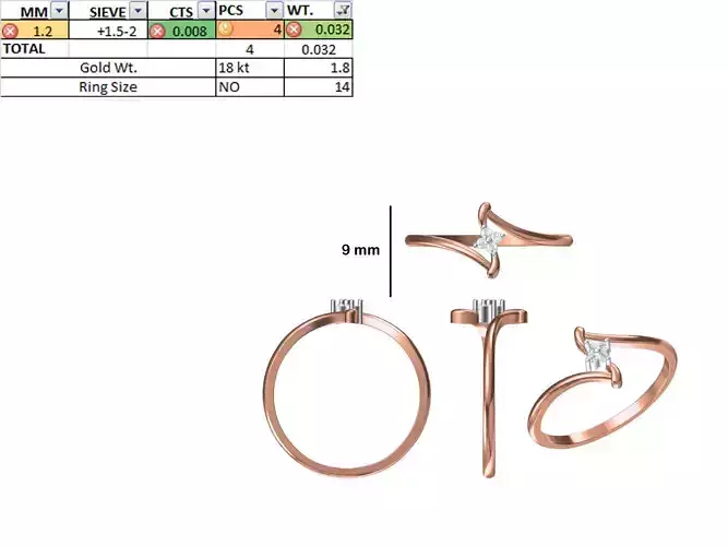 Women Light Weight Ring STL OBJ FBX JCD Details