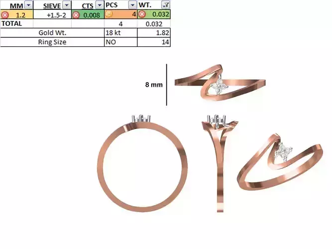 Women Light Weight Ring STL OBJ FBX JCD Details 3D print model