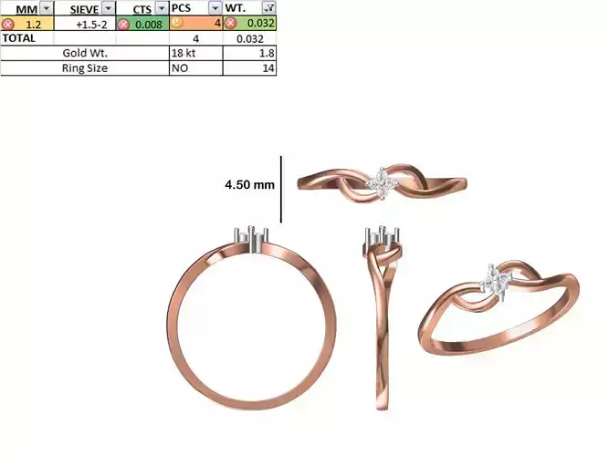 Women Light Weight Ring STL OBJ FBX JCD Details 3D print model