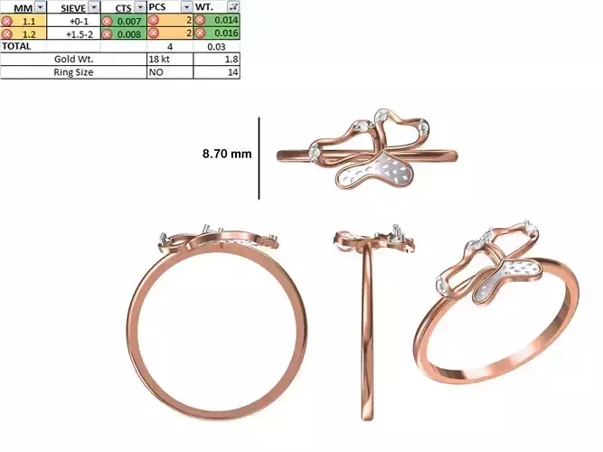 Women Light Weight Ring STL OBJ FBX JCD Details 3D print model