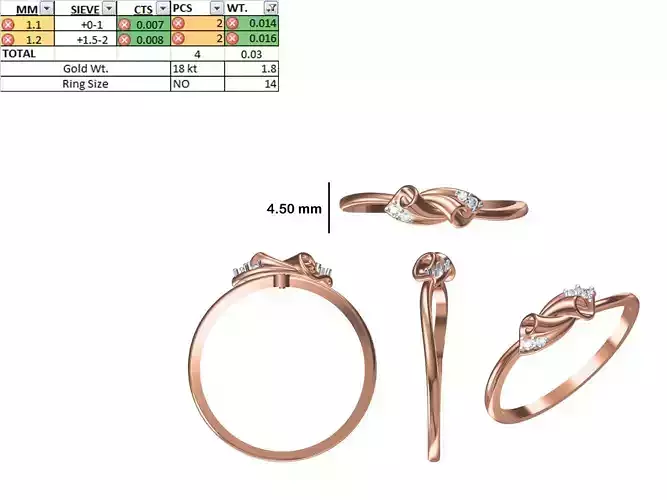 Women Light Weight Ring STL OBJ FBX JCD Details 3D print model