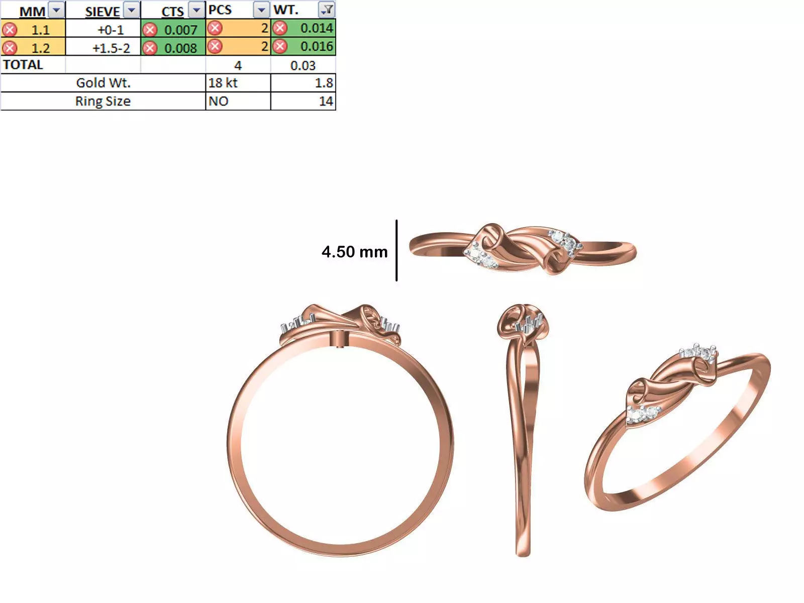 Women Light Weight Ring STL OBJ FBX JCD Details 3D print model_0