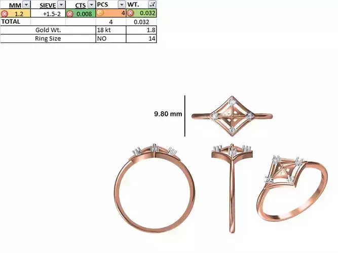 Women Light Weight Ring STL OBJ FBX JCD Details 3D print model