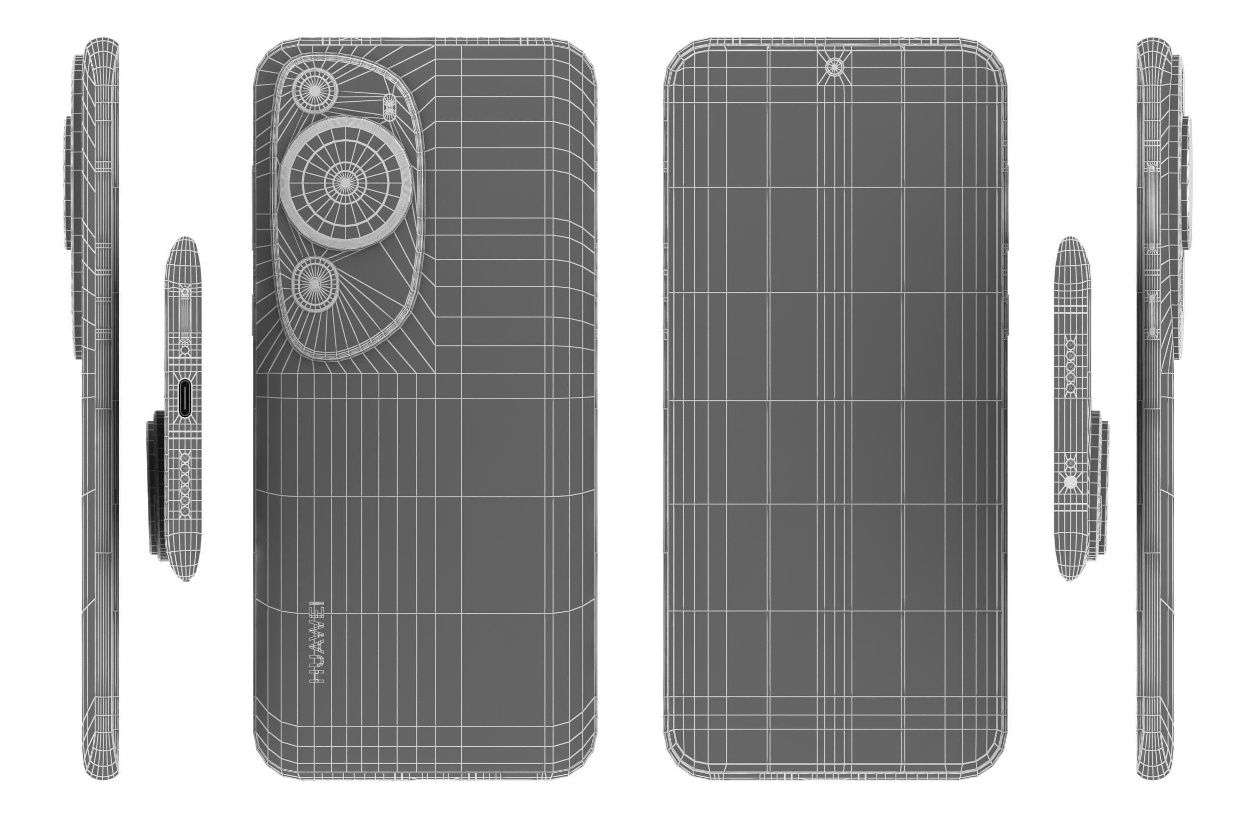 Huawei P60 Art Brown Low-poly 3D model_16