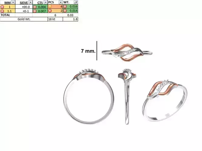 Women Light Weight Ring STL OBJ FBX JCD Details