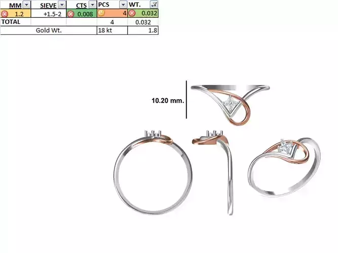 Women Light Weight Ring STL OBJ FBX JCD Details