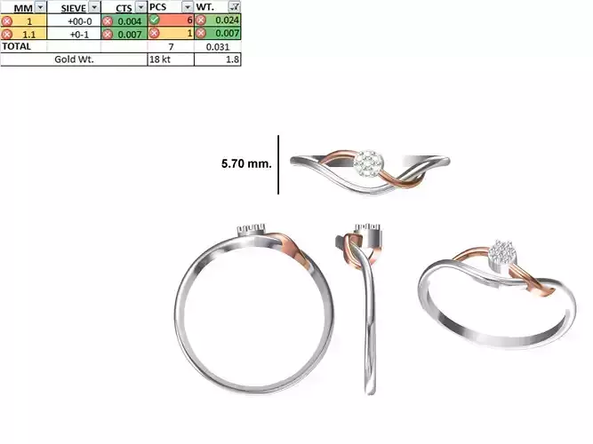 Women Light Weight Ring STL OBJ FBX JCD Details