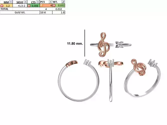 Women Light Weight Ring STL OBJ FBX JCD Details