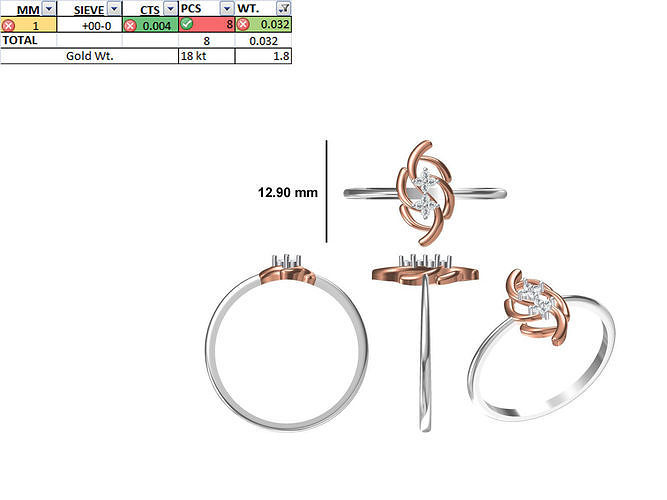 Women Light Weight Ring STL OBJ FBX JCD Details 3D print model