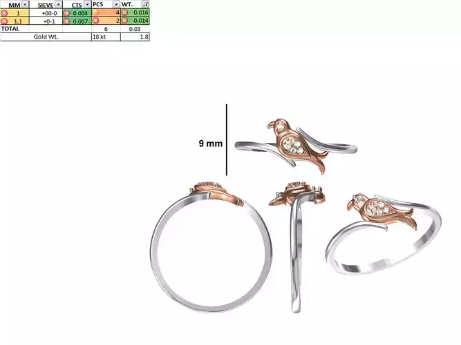 Women Light Weight Ring STL OBJ FBX JCD Details