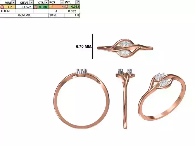 Women Light Weight Ring STL OBJ FBX JCD Details