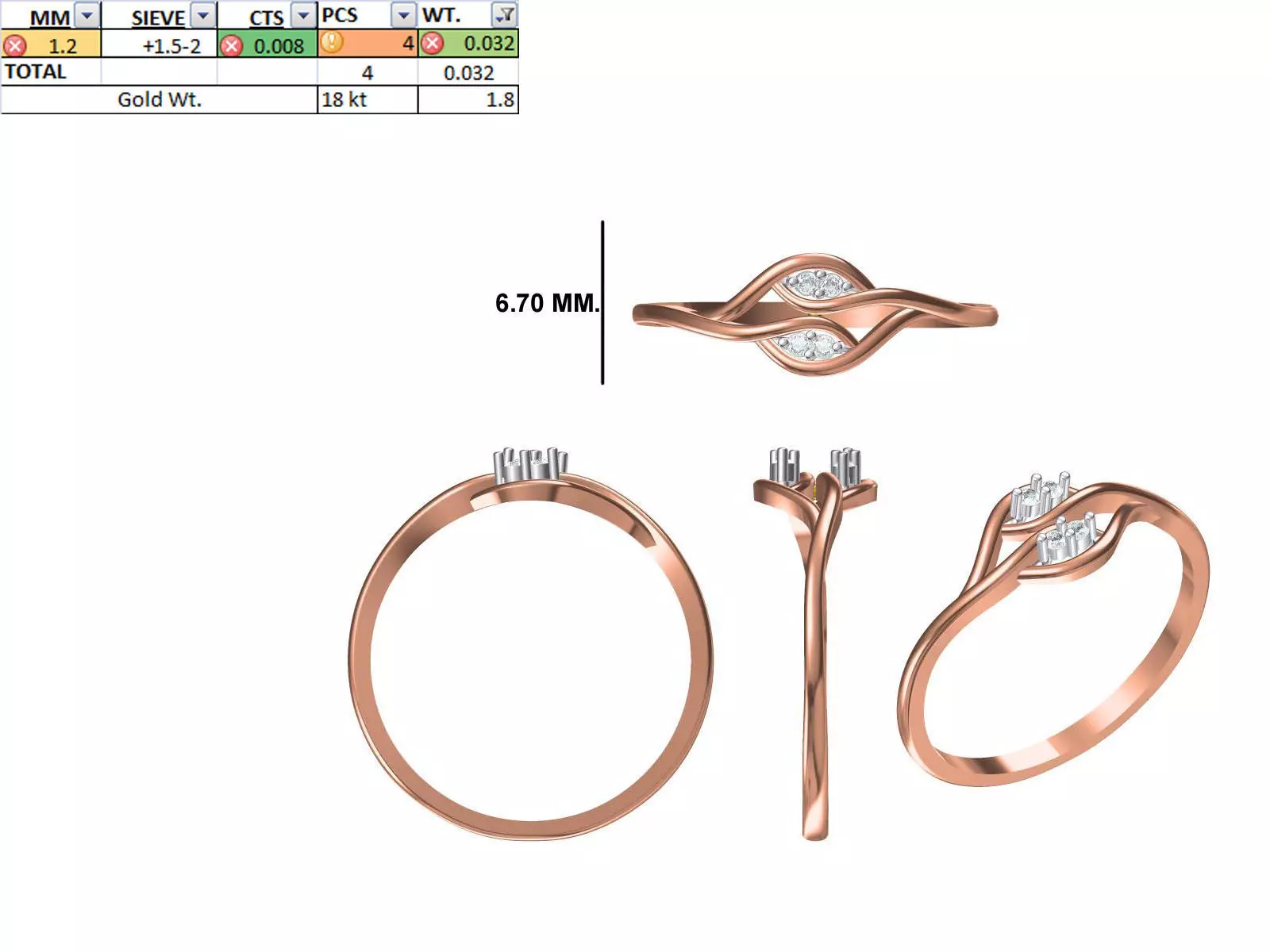 Women Light Weight Ring STL OBJ FBX JCD Details 3D print model_0