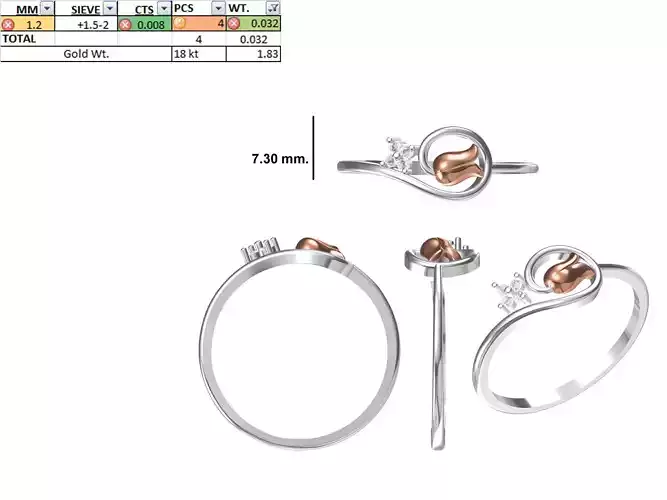 Women Light Weight Ring STL OBJ FBX JCD Details