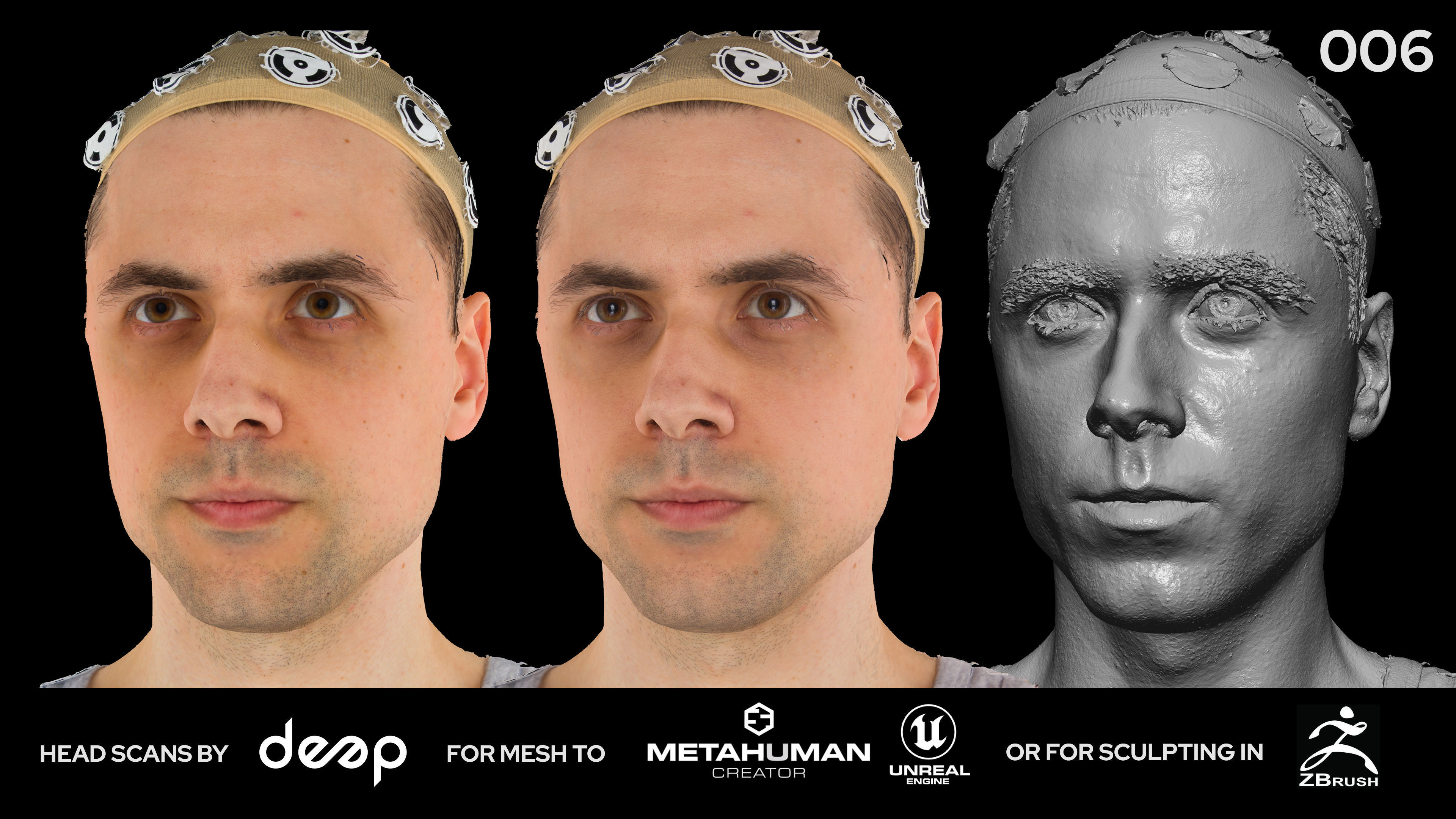 European Male 30s head scan 006 3D model_2