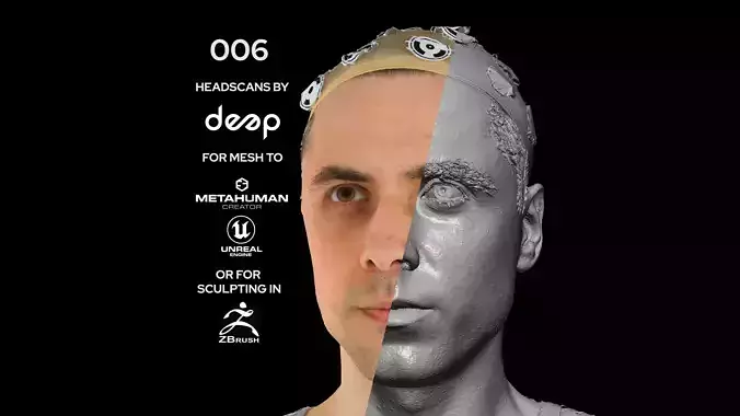 European Male 30s head scan 006 3D model