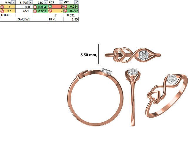 Women Light Weight Ring STL OBJ FBX JCD Details 3D print model