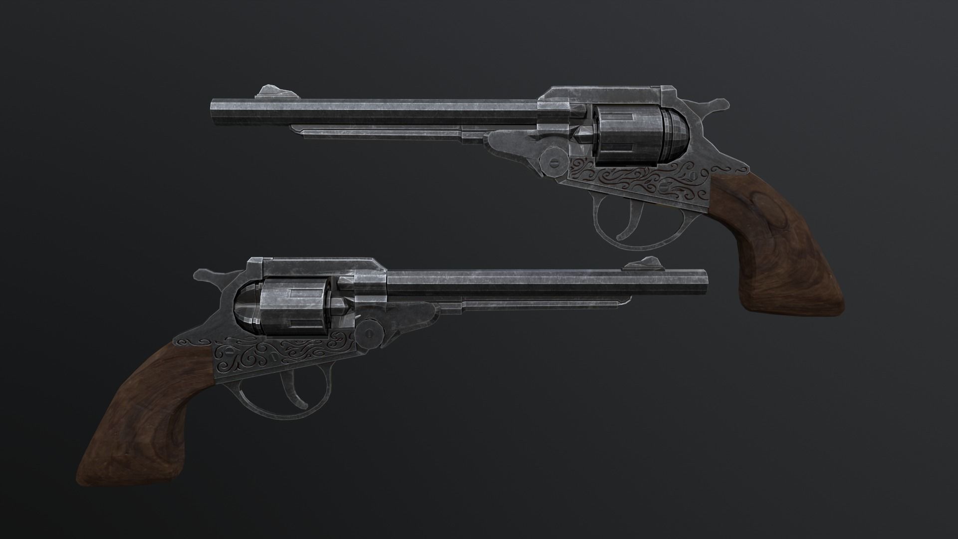 Revolver Unity Optimaize Low-poly 3D model_1