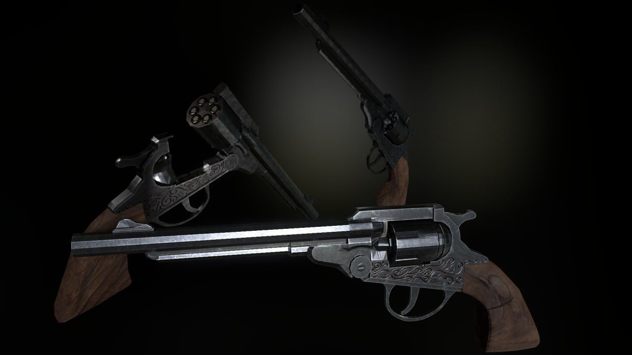 Revolver Unity Optimaize Low-poly 3D model_4