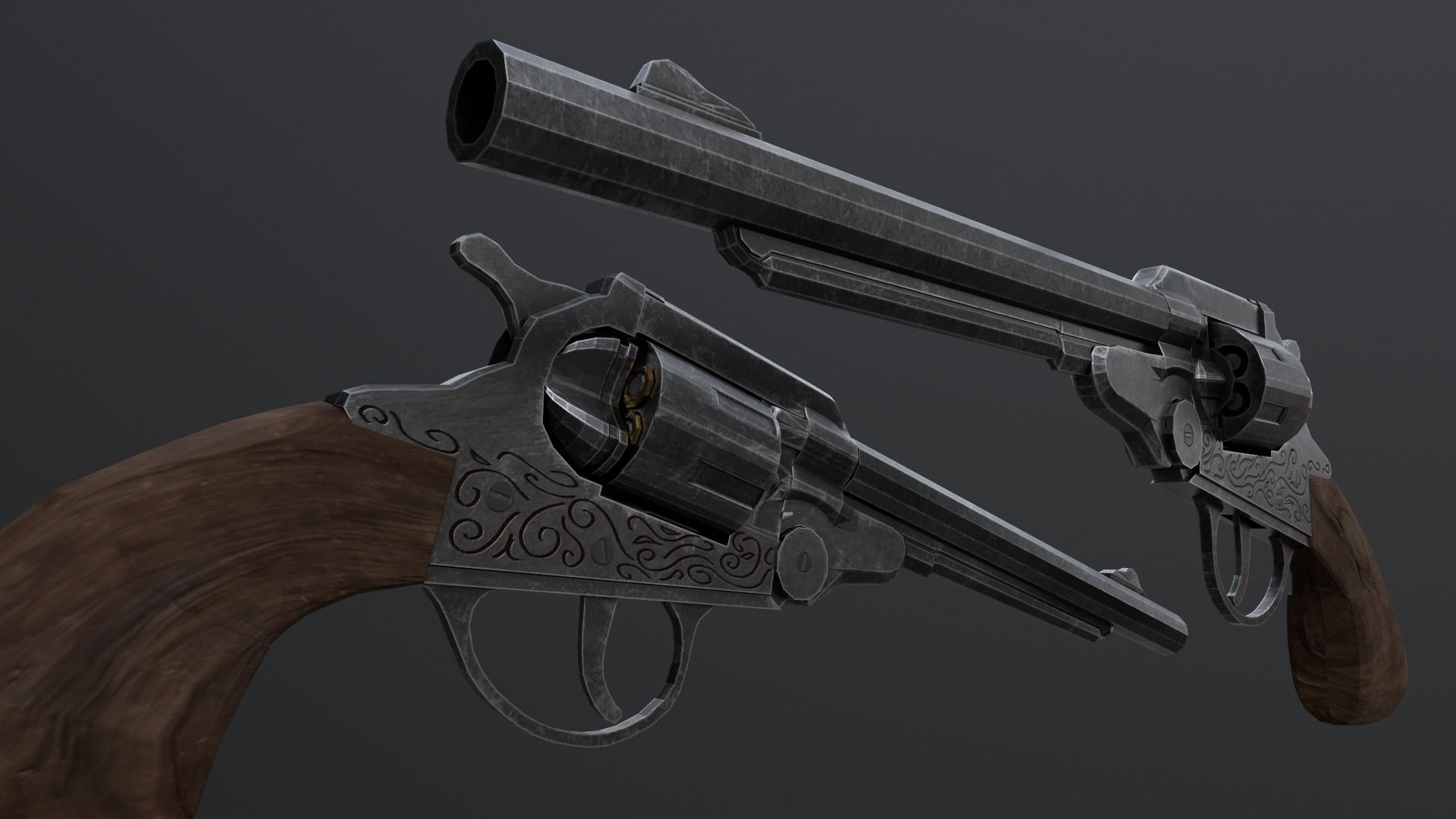 Revolver Unity Optimaize Low-poly 3D model_2