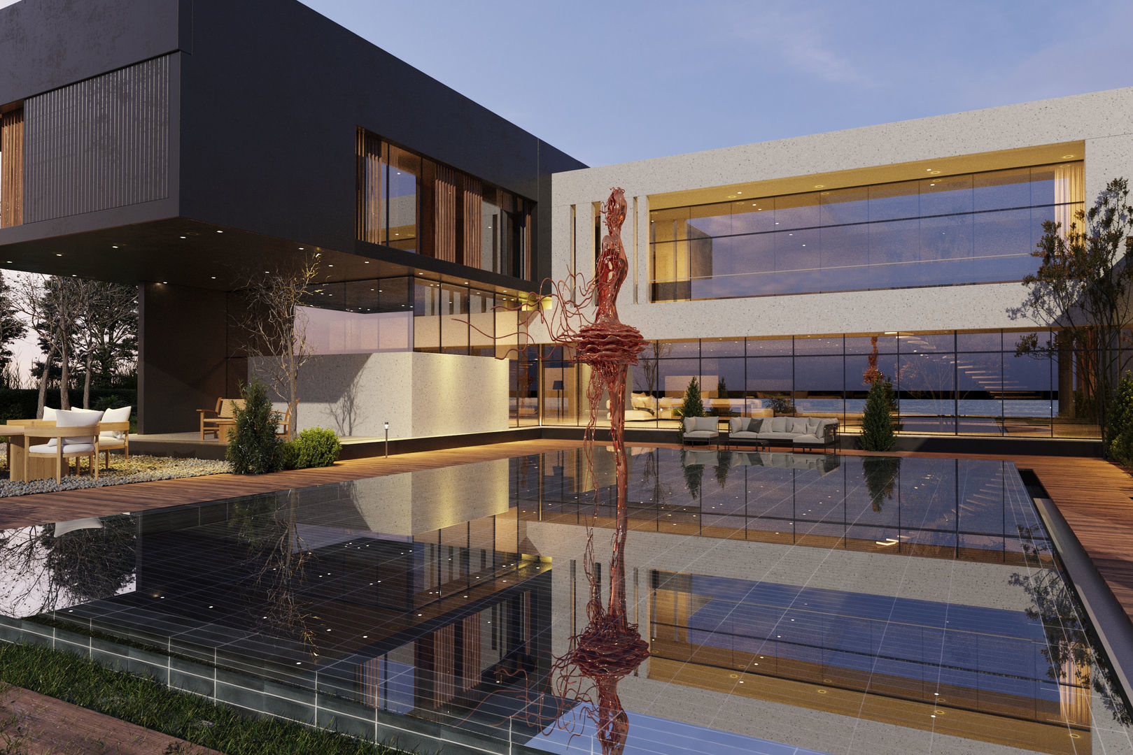 Modern beach villa corona with 3d grass Bonus Revit file 3D model_17