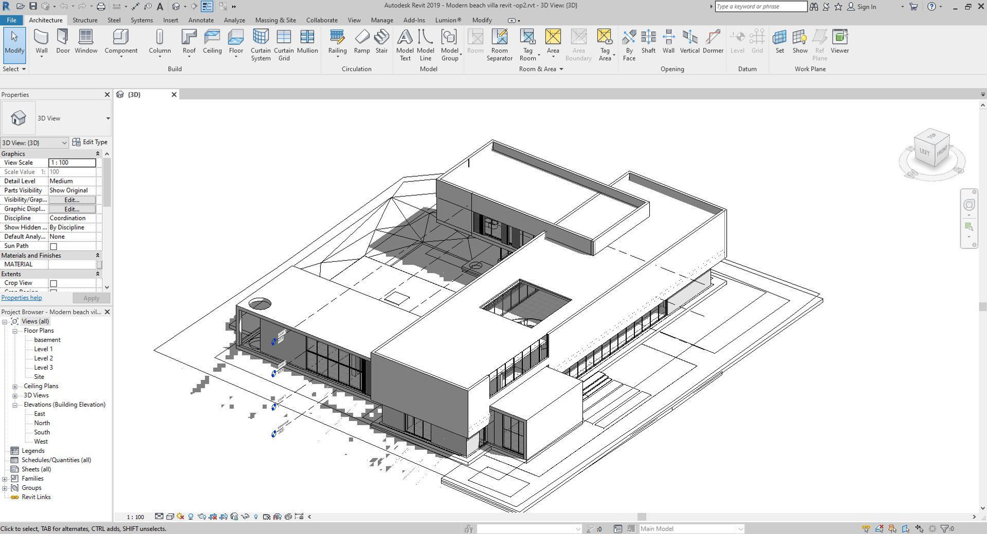Modern beach villa corona with 3d grass Bonus Revit file 3D model_13