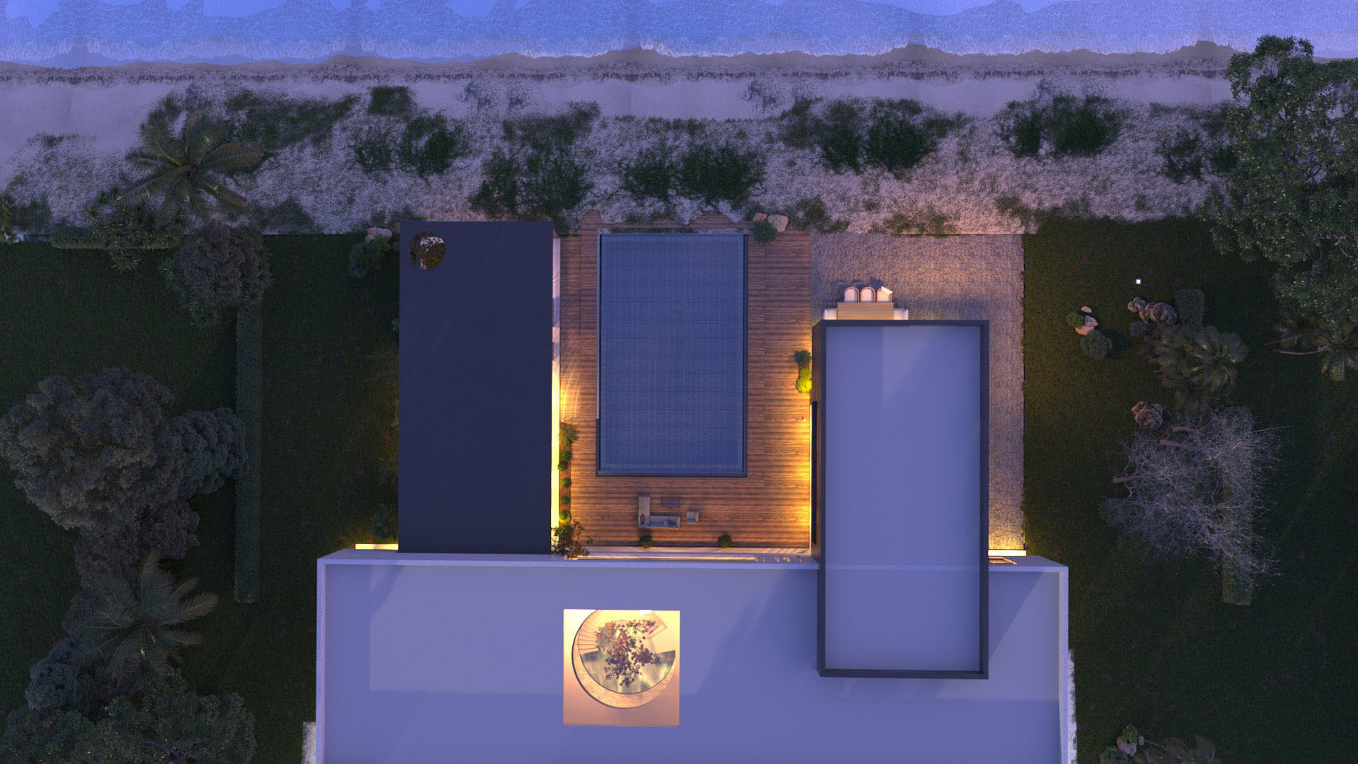 Modern beach villa corona with 3d grass Bonus Revit file 3D model_6