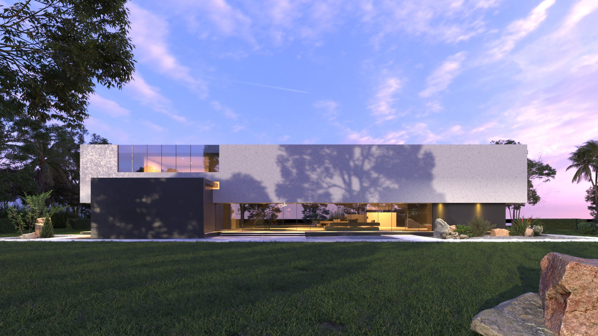 Modern beach villa corona with 3d grass Bonus Revit file 3D model_20