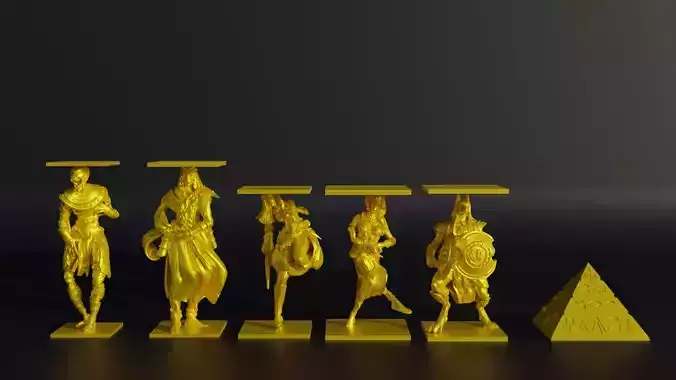 Egypt Chess Set - Egyptian Chess With 6 Different Model 3D print model