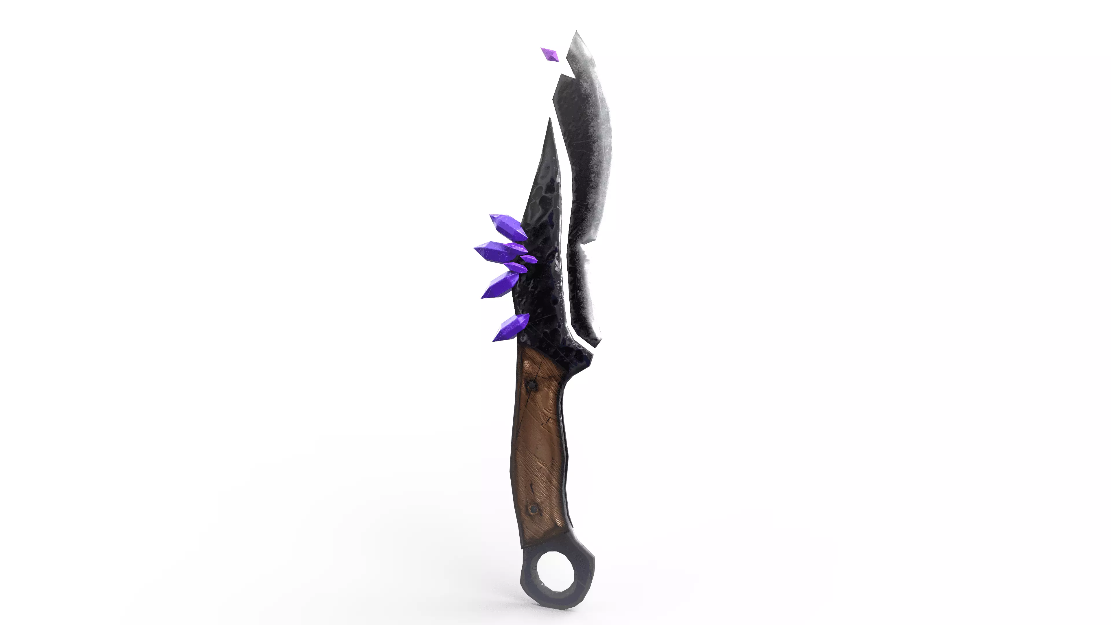 Magic dagger weapon in 5 color schemes Low-poly 3D model_0