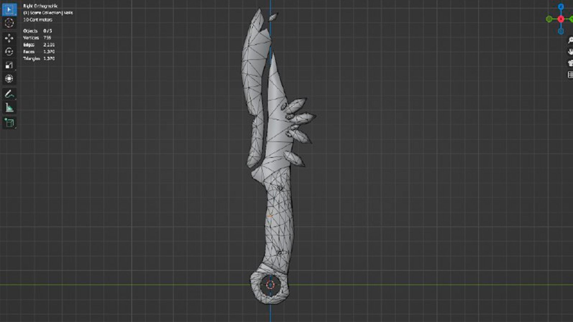 Magic dagger weapon in 5 color schemes Low-poly 3D model_3