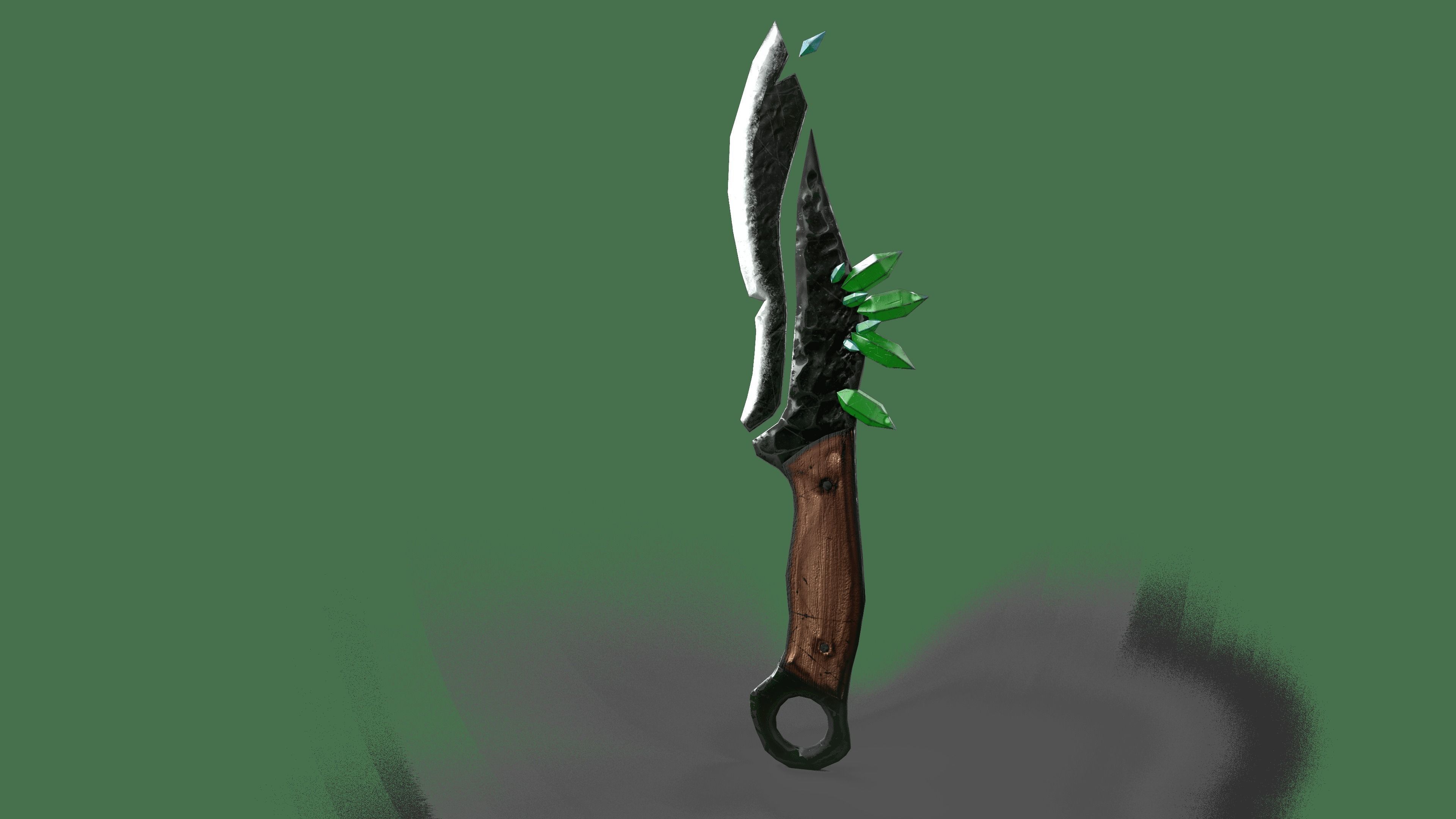 Magic dagger weapon in 5 color schemes Low-poly 3D model_2