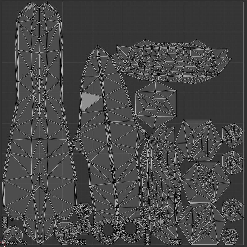 Magic dagger weapon in 5 color schemes Low-poly 3D model_1