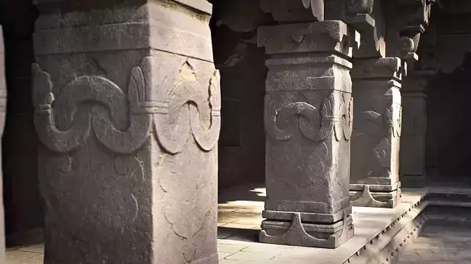 Old Temple - Modular Asset Low-poly 3D model
