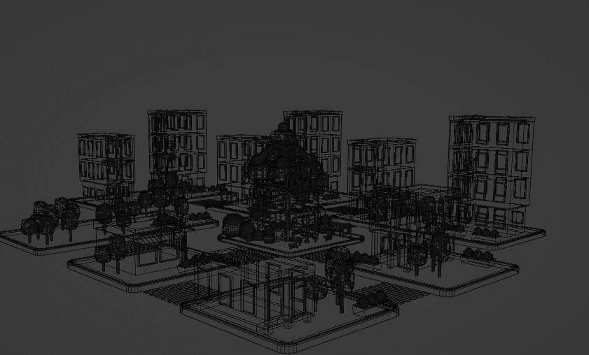 Cartoon candy City ice cream Low-poly 3D model Low-poly 3D model_2