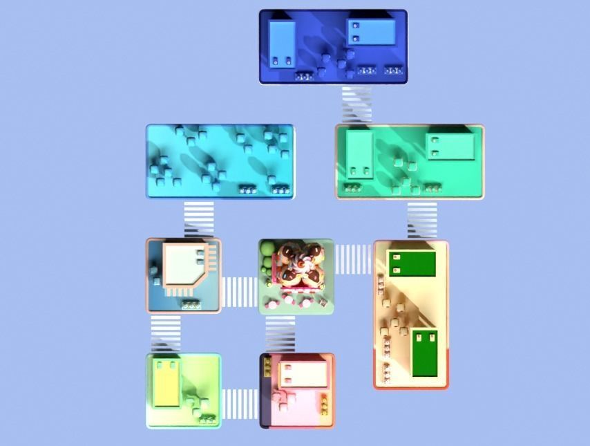 Cartoon candy City ice cream Low-poly 3D model Low-poly 3D model_1