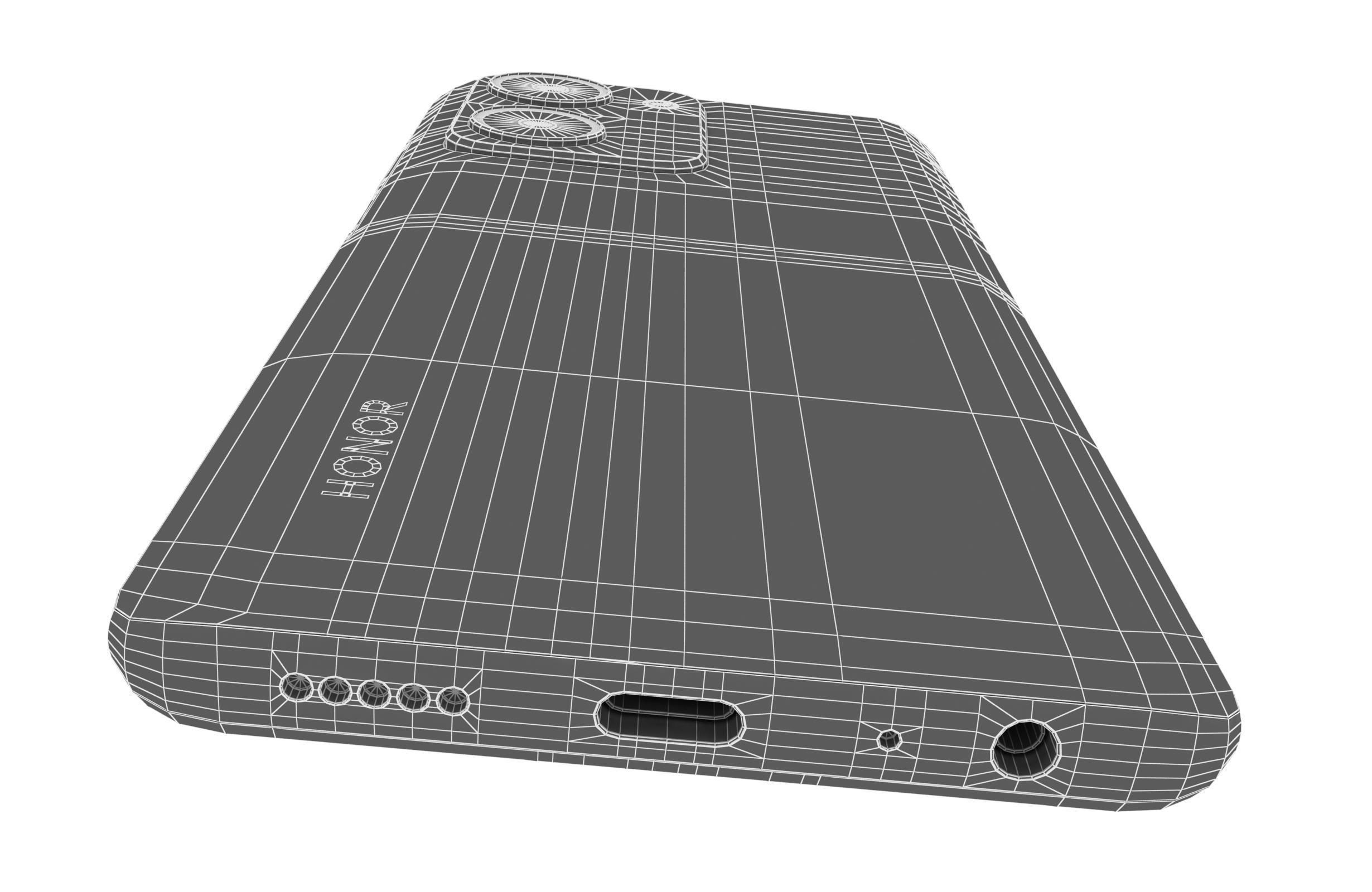 Honor Play 7T White Low-poly 3D model_21