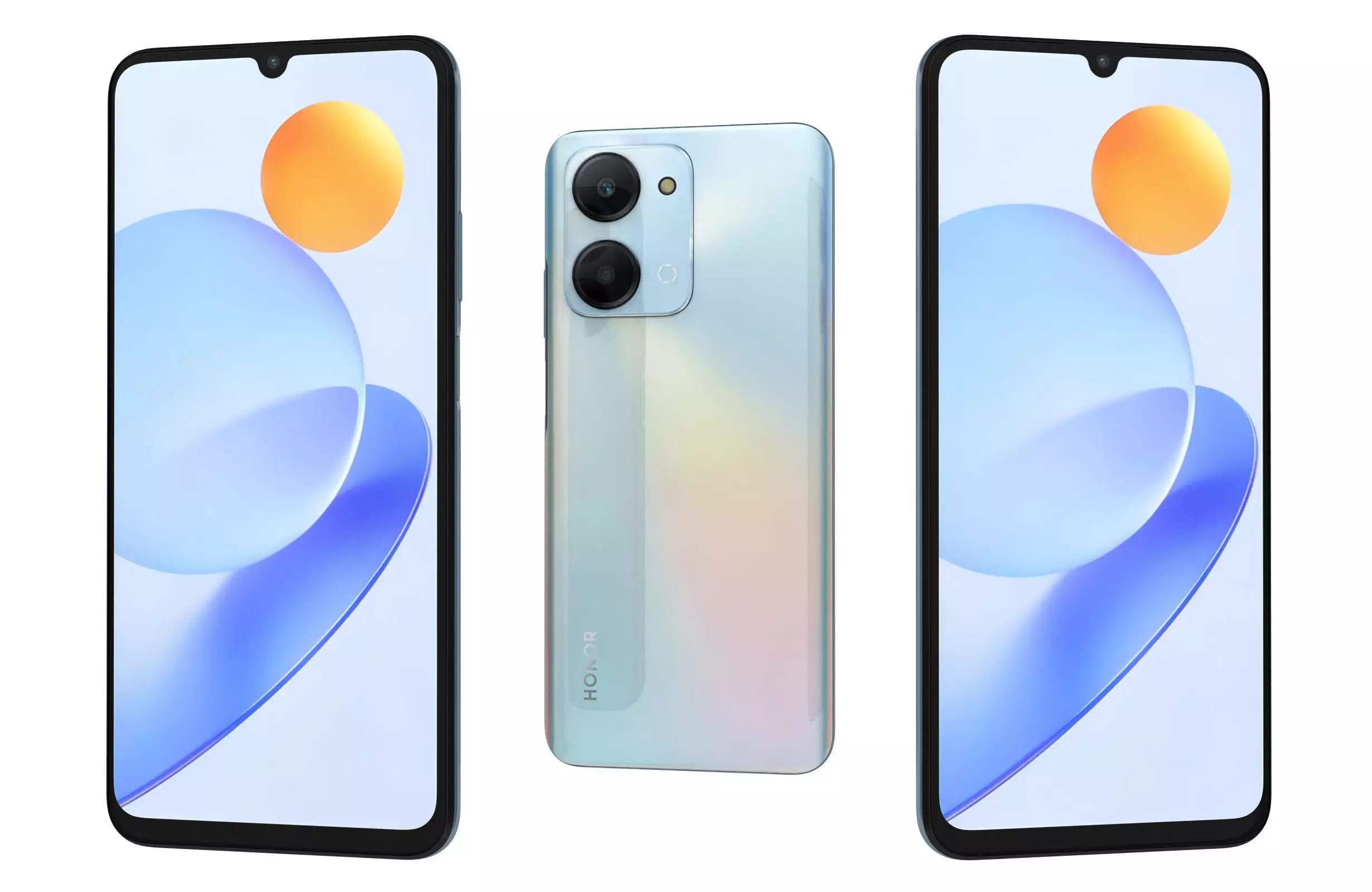 Honor Play 7T White Low-poly 3D model_0