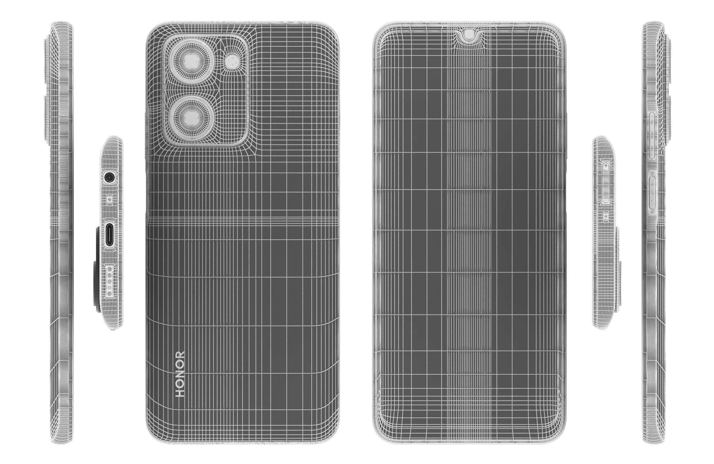 Honor Play 7T White Low-poly 3D model_17