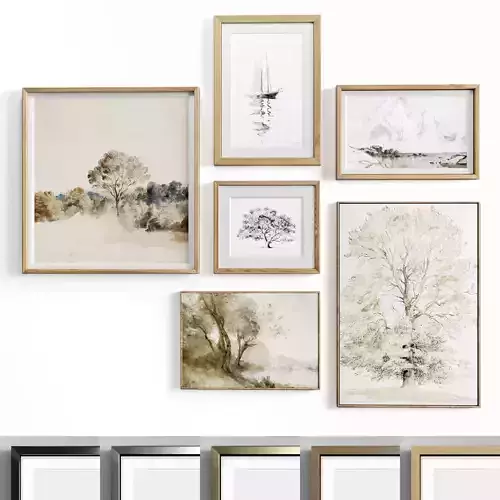 Minimal Photo Frame Set-16 Low-poly 3D model