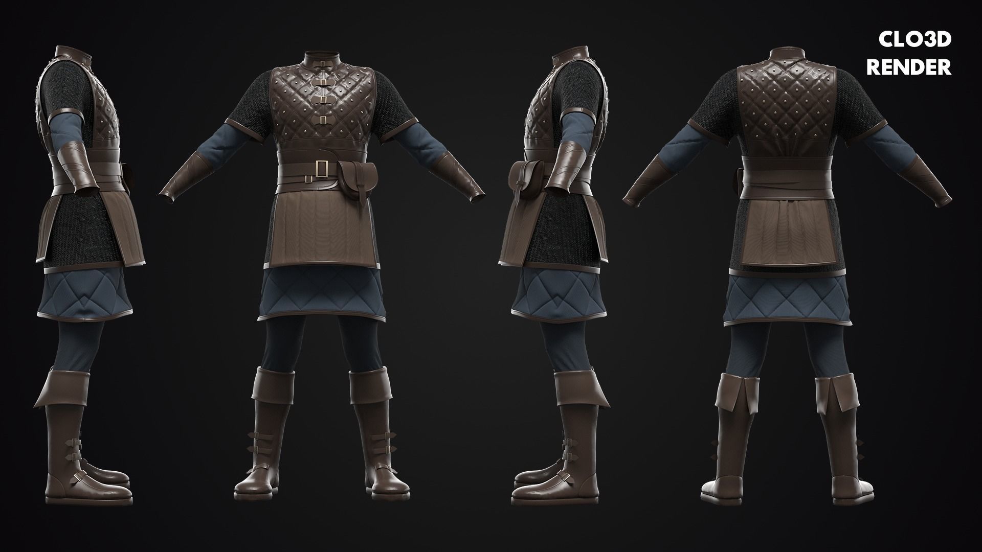 Low poly Viking Man Outfit  Low-poly 3D model_11