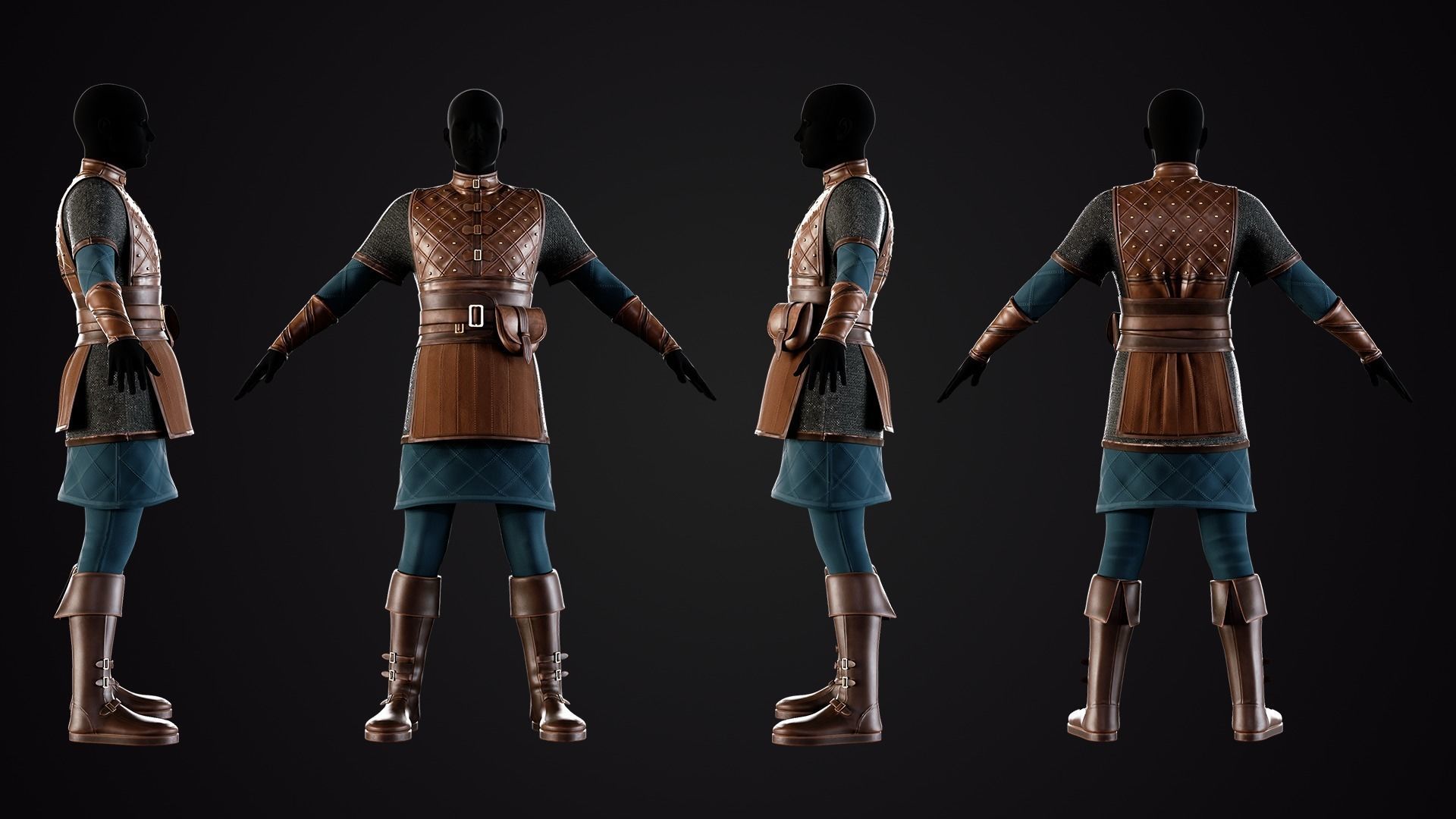 Low poly Viking Man Outfit  Low-poly 3D model_4