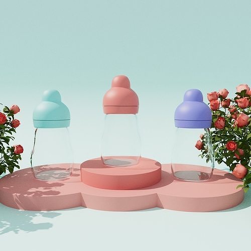 Baby bottle Low-poly 3D model