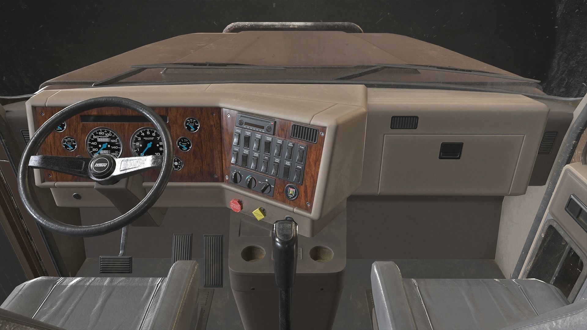 Classic Logging Truck Low-poly 3D model_14