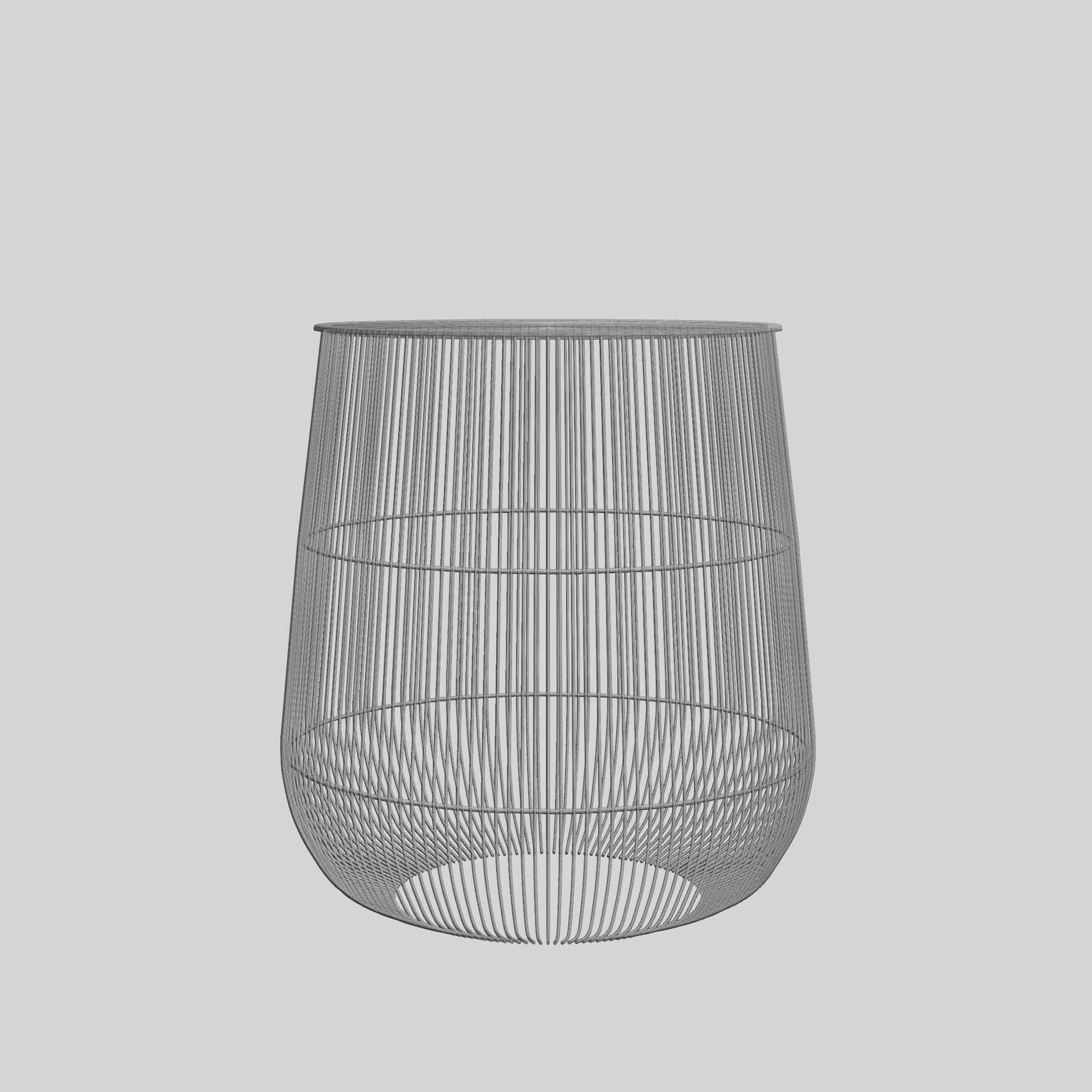 Golden Side Table Low-poly 3D model_6