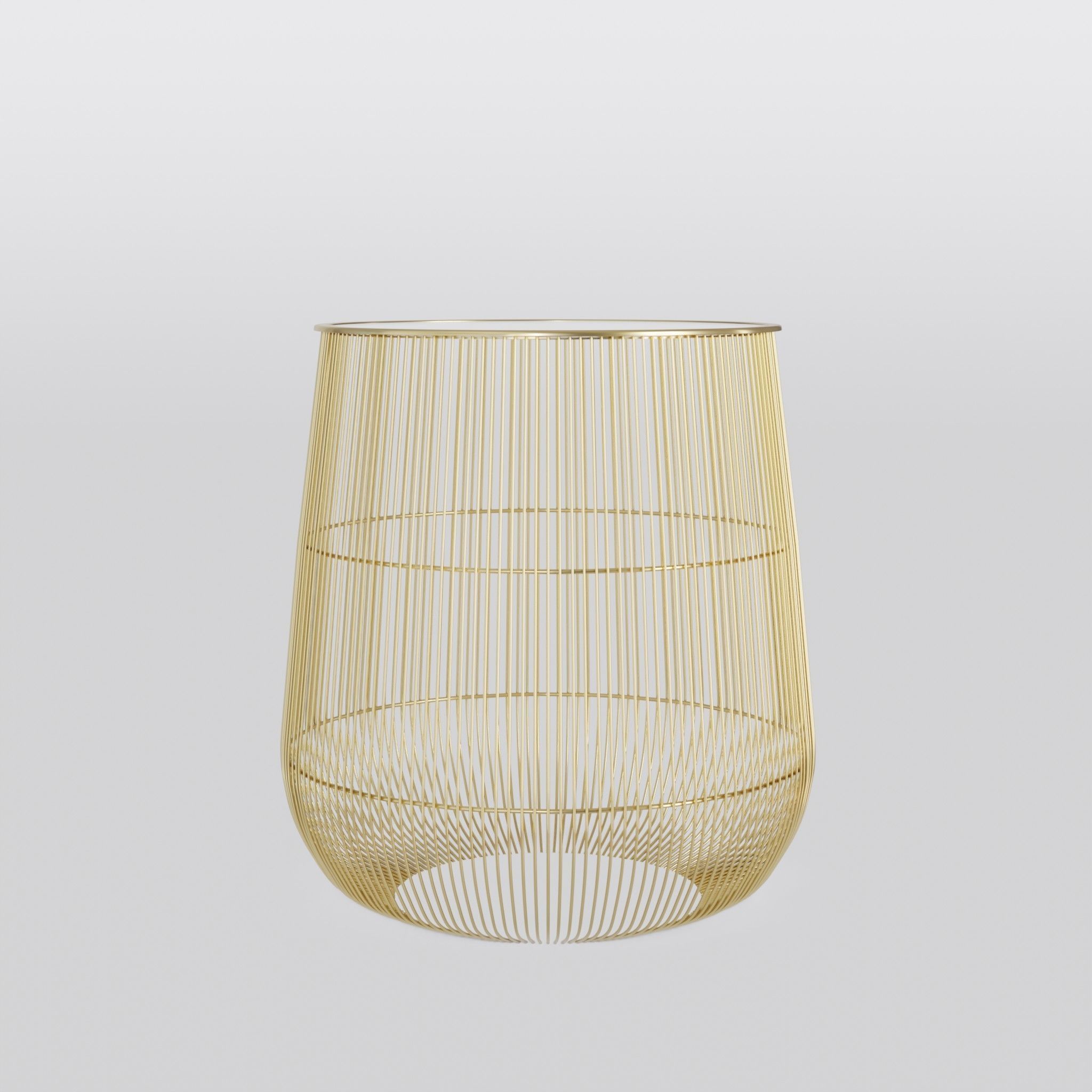 Golden Side Table Low-poly 3D model_1