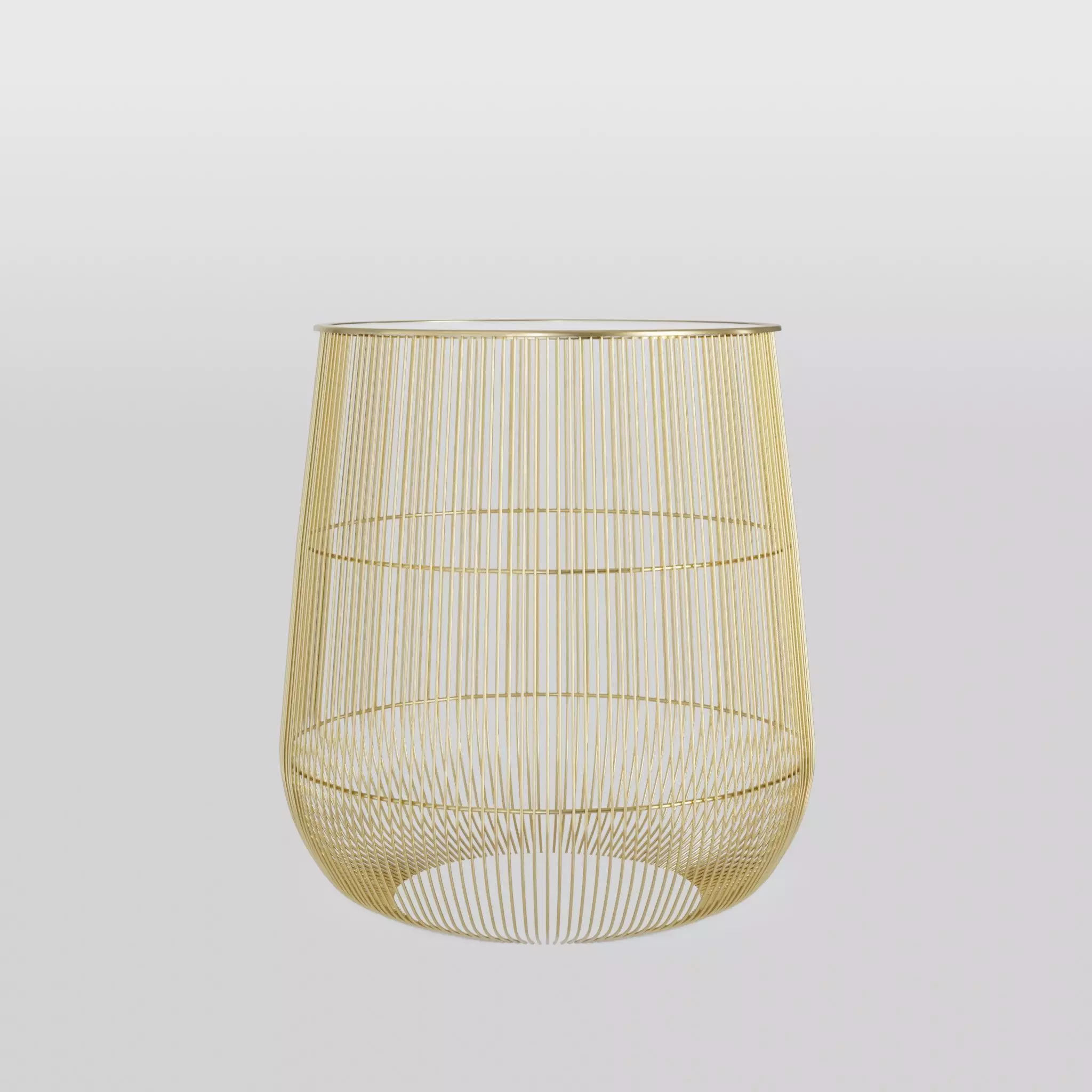 Golden Side Table Low-poly 3D model_0